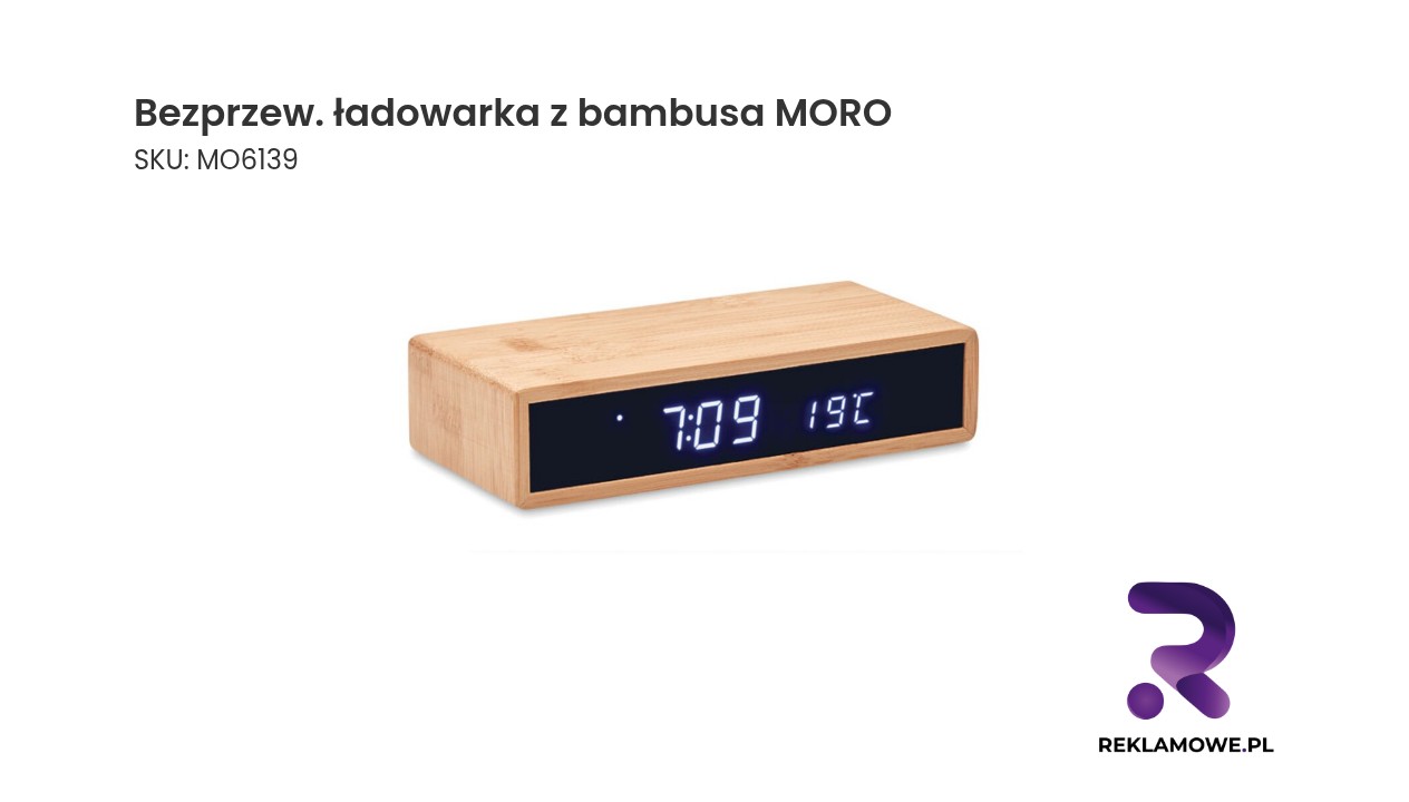 Bezprzewodowa ładowarka MORO wykonana z bambusa