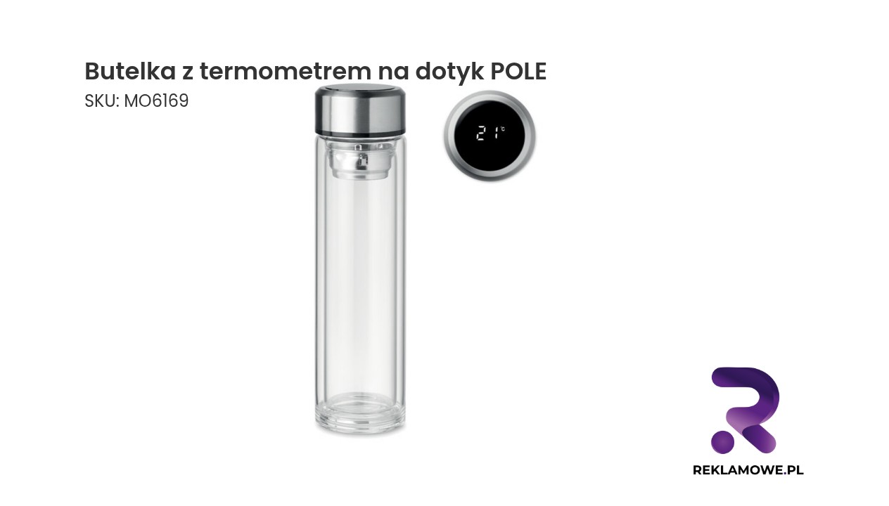 Butelka z termometrem do mierzenia temperatury na dotyk