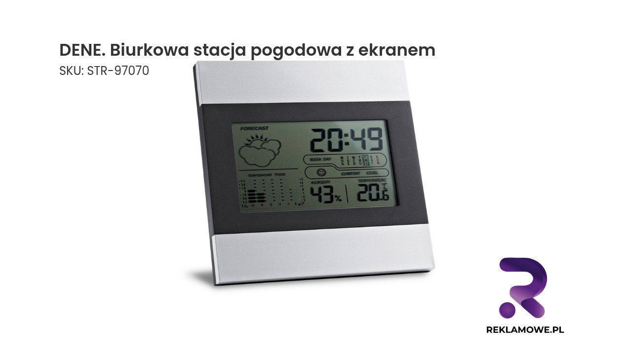 Biurkowa stacja pogodowa DENE z cyfrowym ekranem