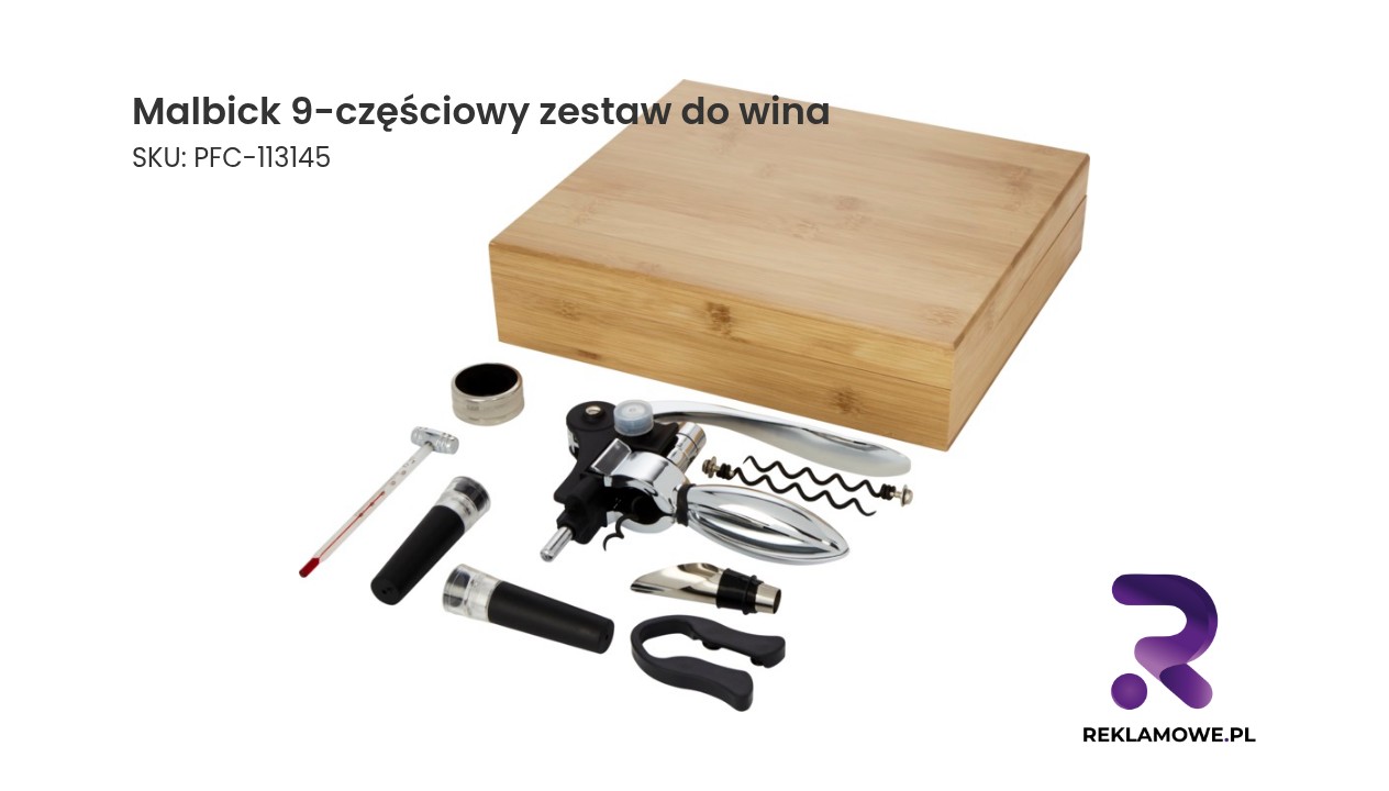 Zestaw do wina Malbick 9-częściowy na eleganckim tle
