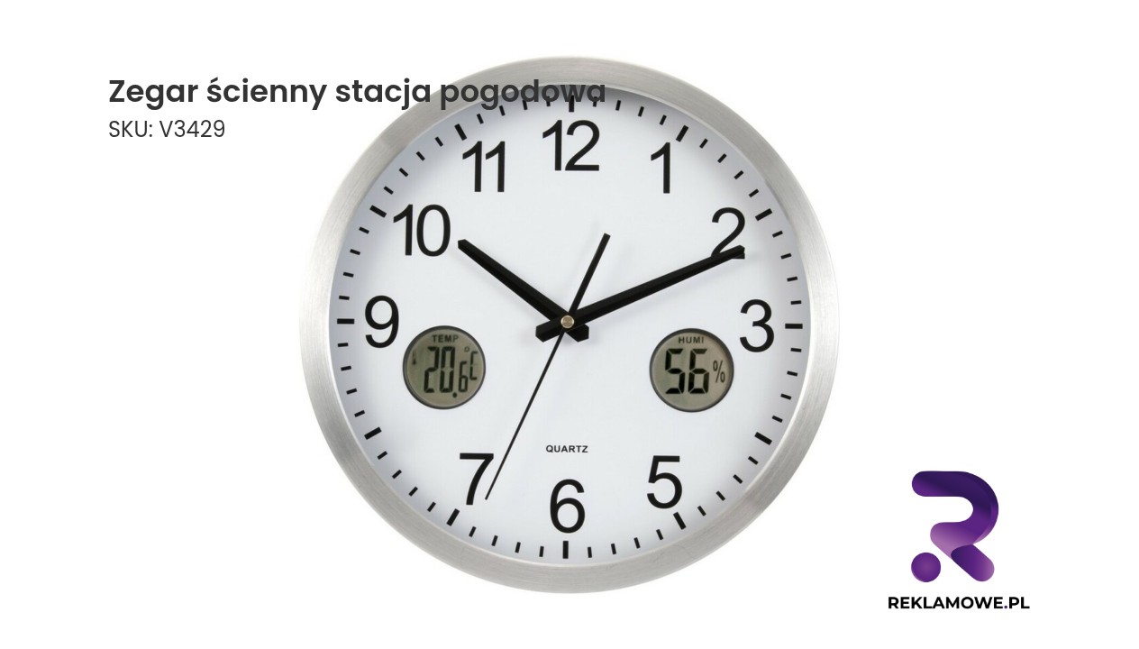 Zegar scienny stacja pogodowa