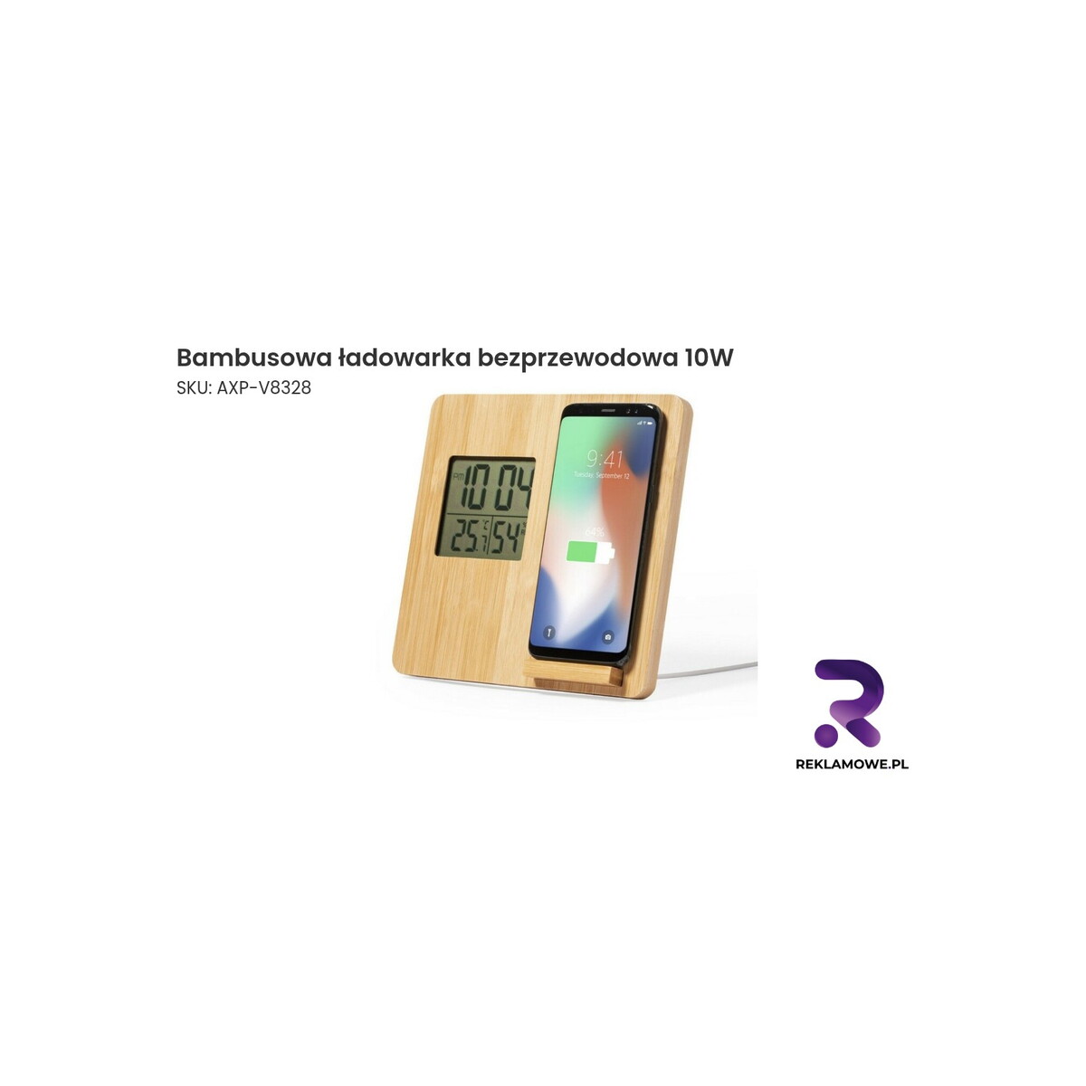 Bambusowa ładowarka bezprzewodowa 10W – ekologiczna ładowarka indukcyjna do smartfona