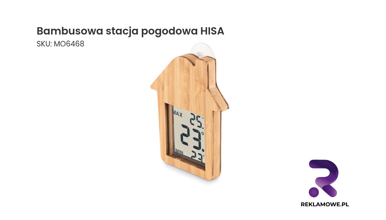 Bambusowa stacja pogodowa HISA na biurko