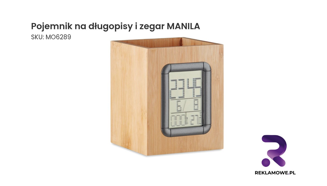 pojemnik na dlugopisy i zegar MANILA