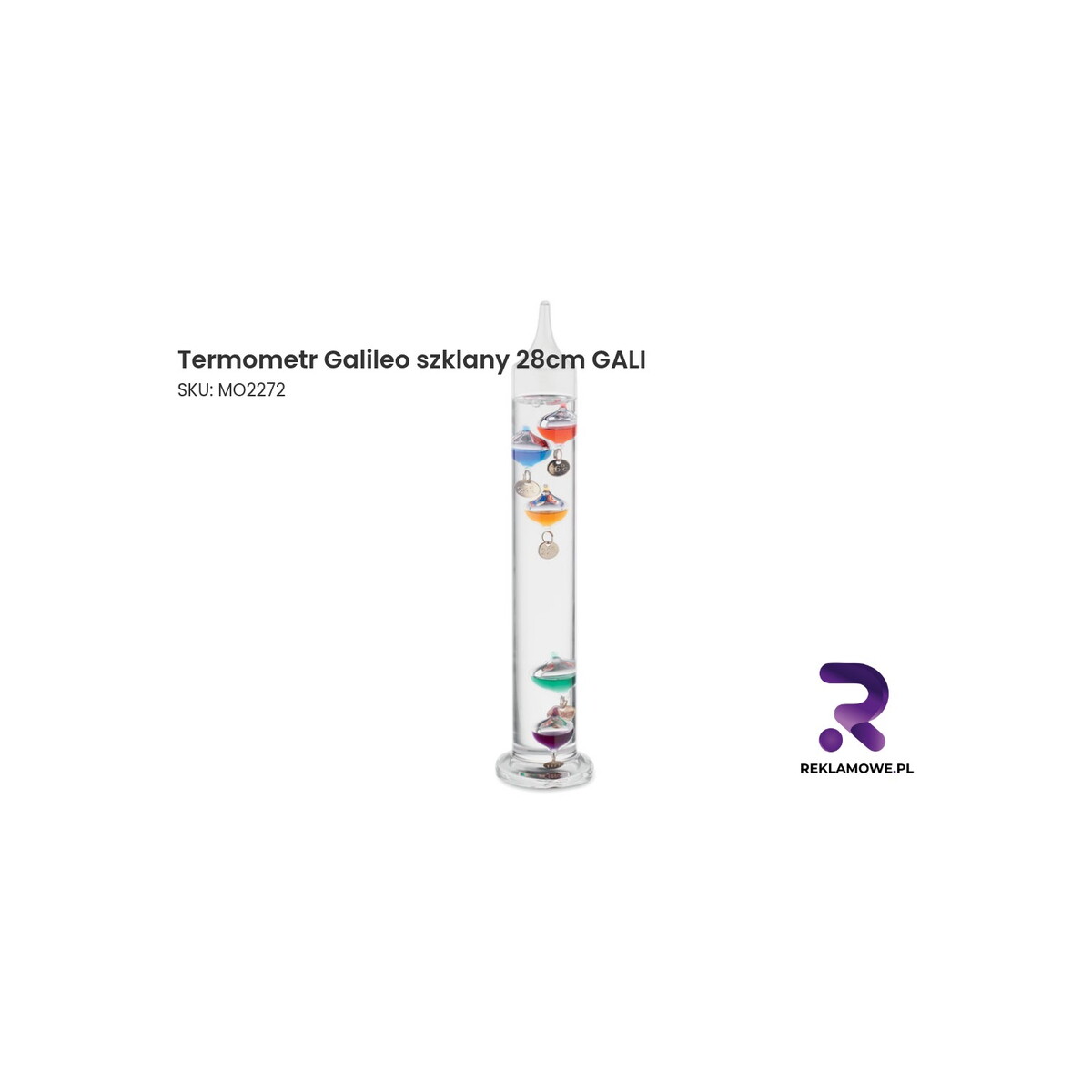 Termometr Galileo szklany 28cm GALI Termometr Galileo szklany 28 cm GALI – dekoracyjny termometr do wnętrz