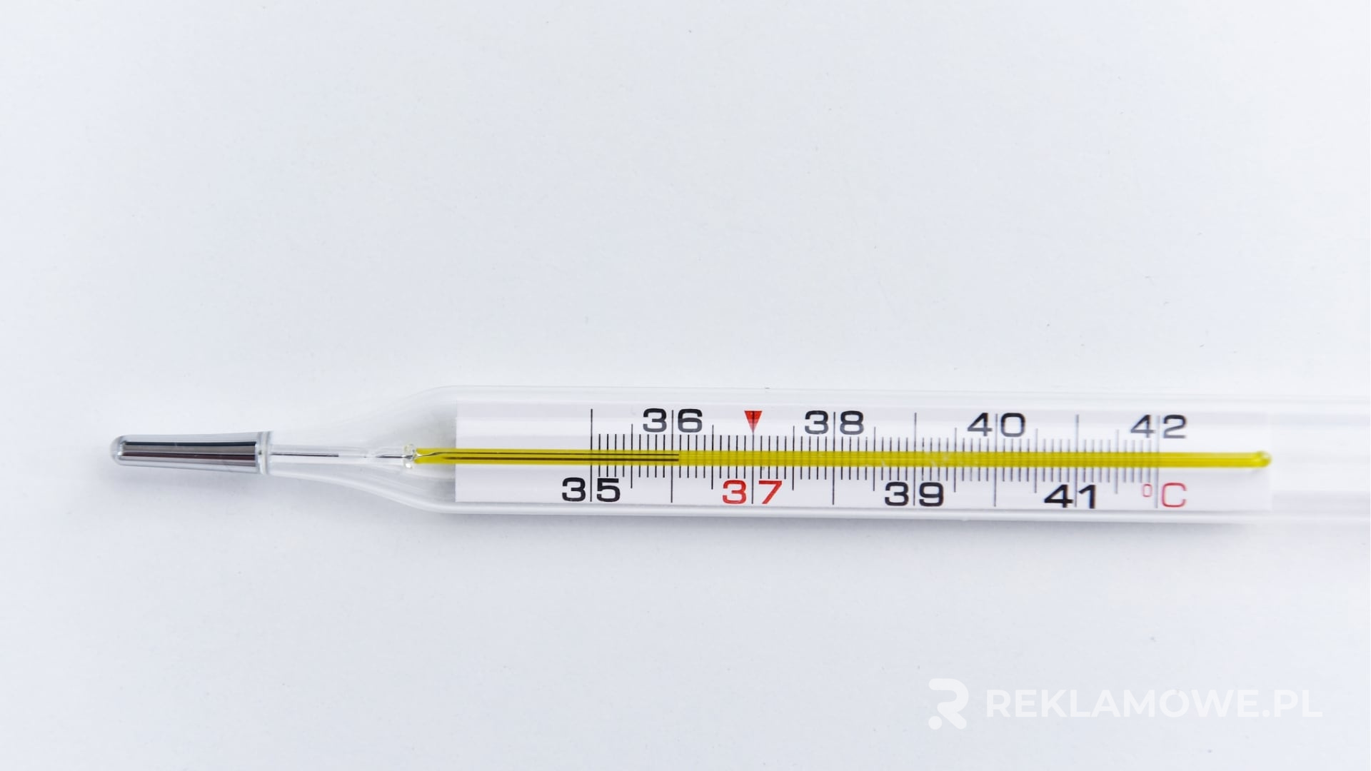 Termometr reklamowy na tle biura