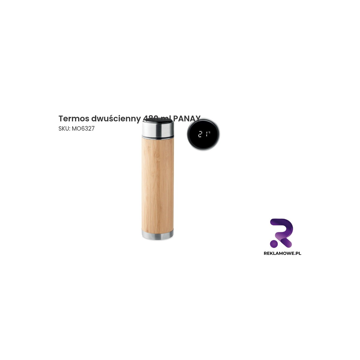 Termos dwuścienny 480 ml PANAY – stalowy termos na napoje