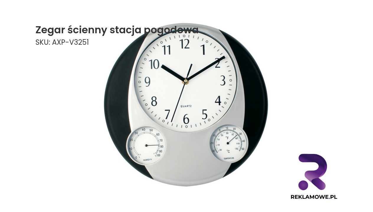 Zegar ścienny, stacja pogodowa Zegar ścienny z funkcją stacji pogodowej
